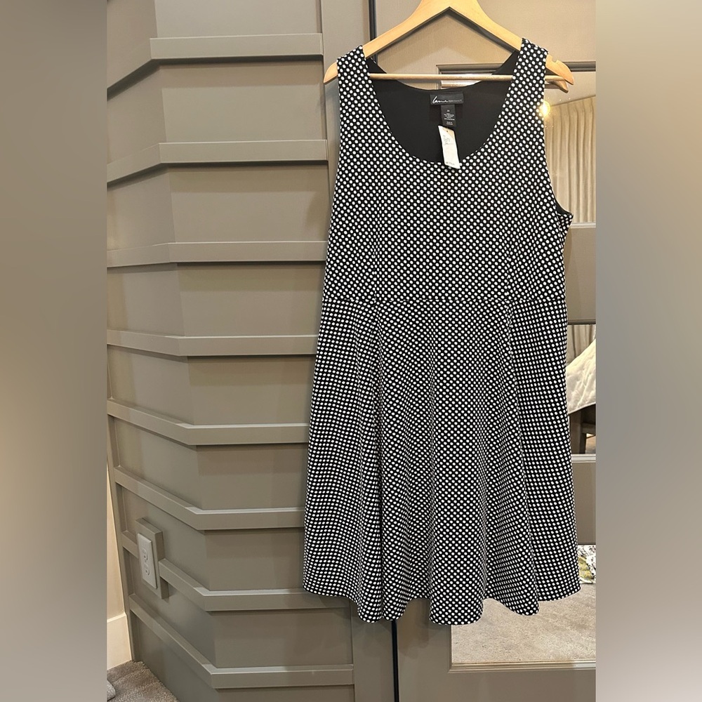 Lane Bryant Black and White Polka Dot Dress Size 22 NWT